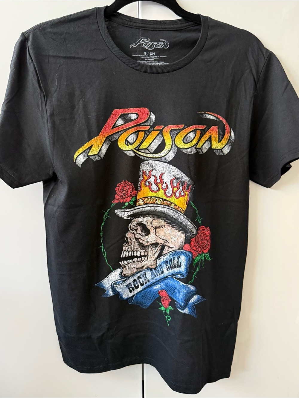 Graphic Poison Skull Black Band Tee - Rock N Roll Small